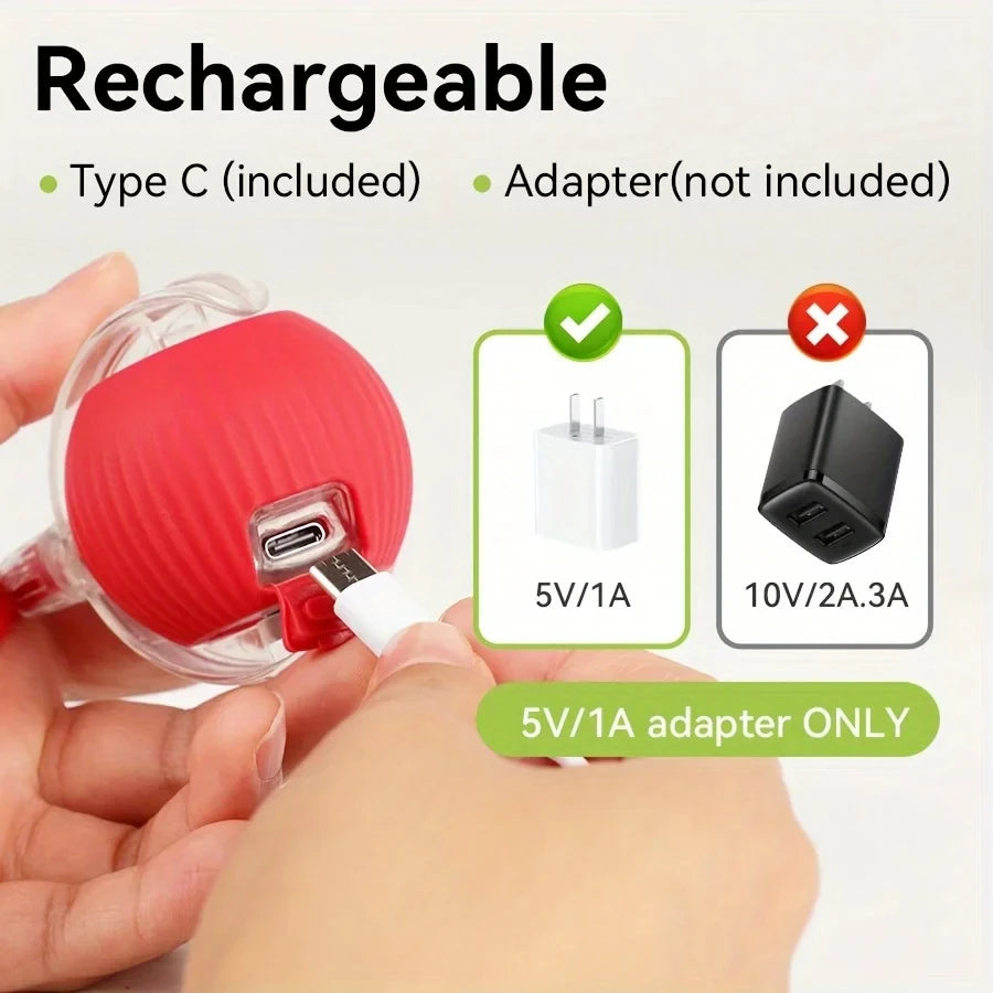 Smart Interactive Cat Ball — Self-Rolling Toy with Feather Tail, USB Rechargeable
