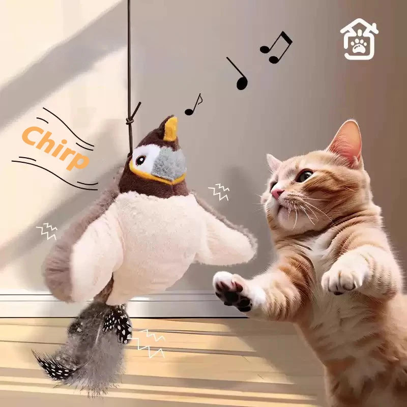 Smart Interactive Cat Ball — Self-Rolling Toy with Feather Tail, USB Rechargeable