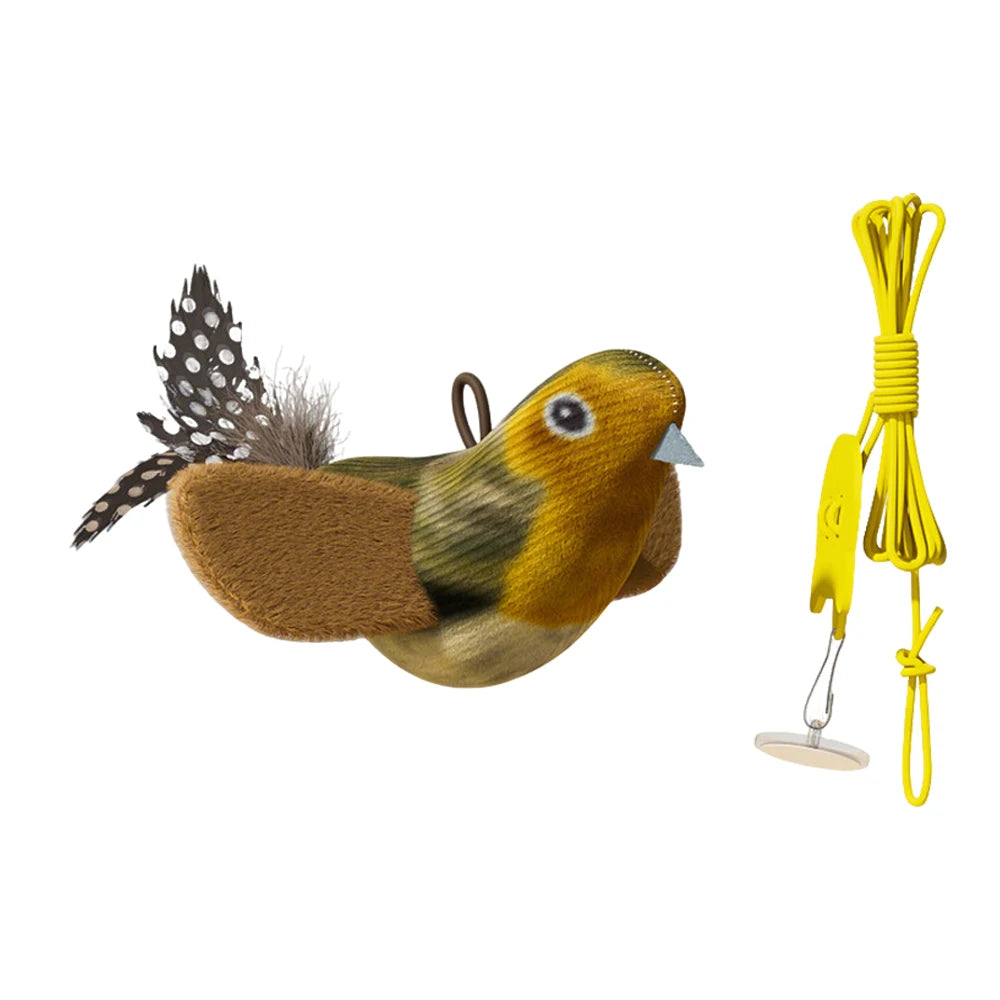 Smart Interactive Cat Ball — Self-Rolling Toy with Feather Tail, USB Rechargeable