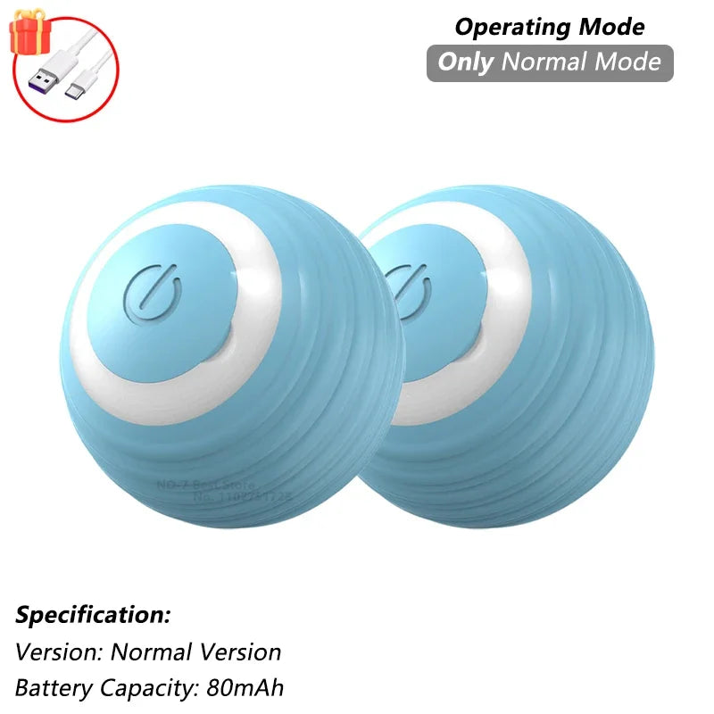 Smart Interactive Cat Ball — Self-Rolling Toy with Feather Tail, USB Rechargeable